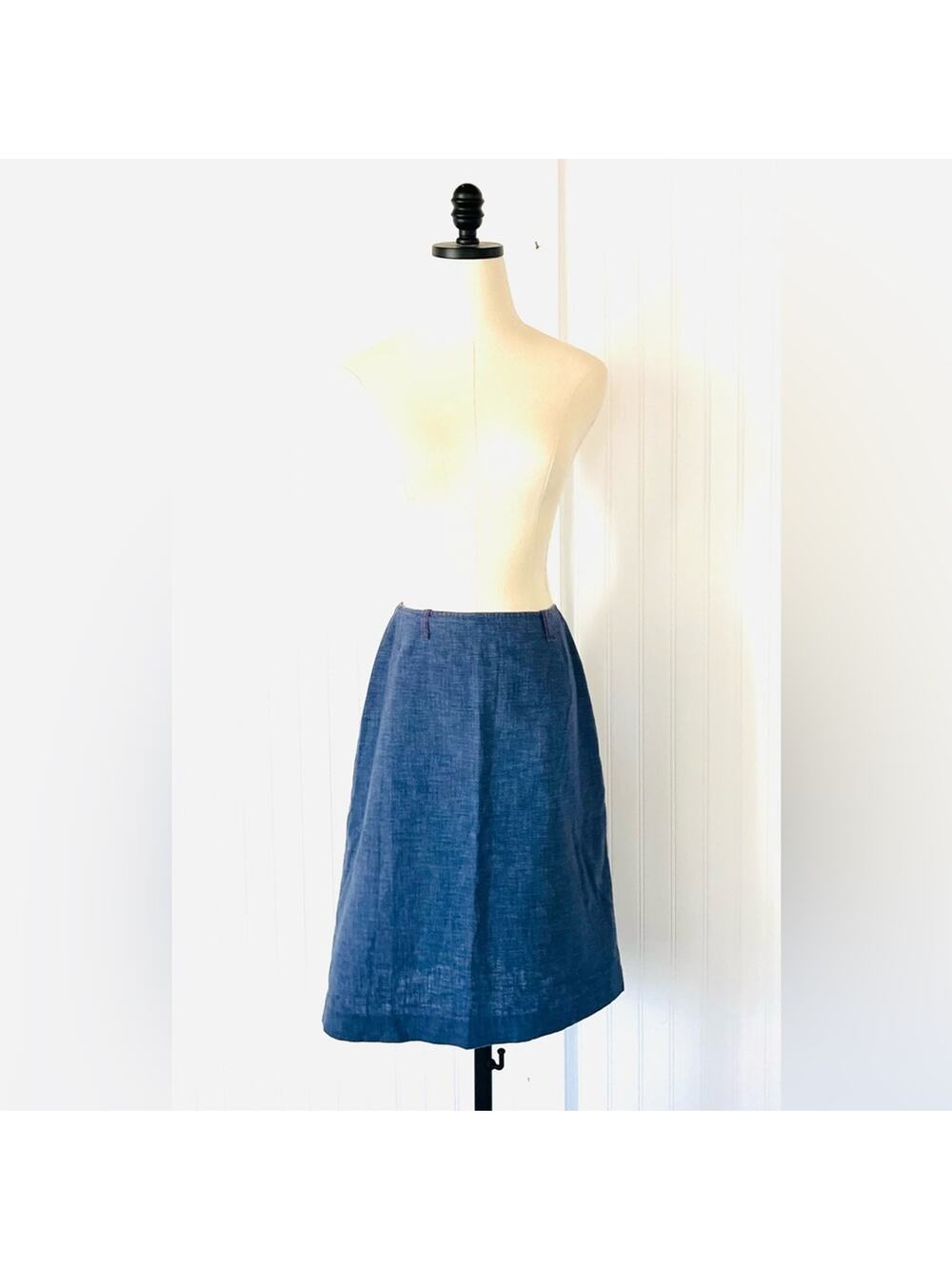 Vintage Blue A-Line Denim Skirt Jean Soft Size Small Soft Douglas Marc ILGWU
